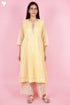 Chanderi Silk Kurta Set With Block Print